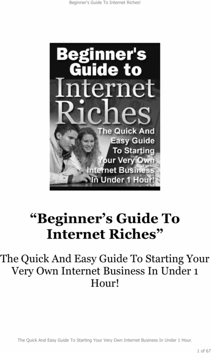 Product picture No-Nonsense Internet Riches Guide. 
